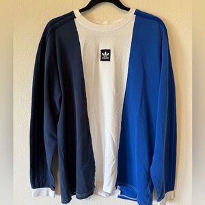 Adidas Tri-Color Sweatshirt in Navy, White, and Royal Blue